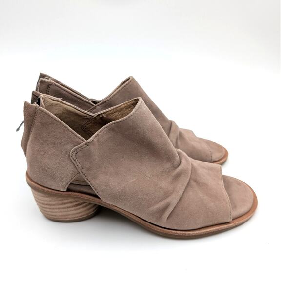 Söfft Catelyn Suede Peep-Toe Ankle Bootie Women's Stone Size US6M EU37 - Picture 5 of 10